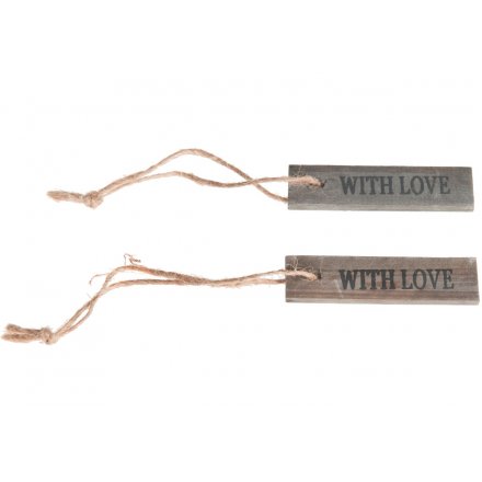 Pack of 20 Wooden Labels With Love 7cm