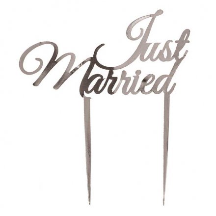 Chic silver 'Just Married' Decoration by Heaven Sends