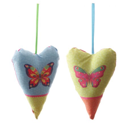 Bold Butterfly Print Hanging Heart Decoration