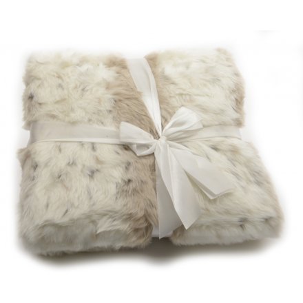 Faux Fur Blanket, White