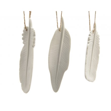 Hanging Feathers Ceramic Decorations, 3a