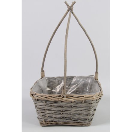 Planter Grey Woven Basket Large