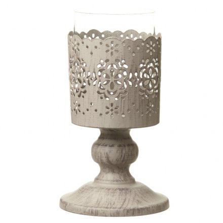 Metal Cut Out Flower Candle Holder