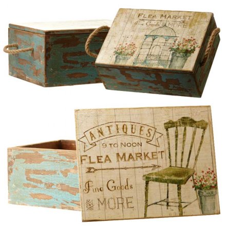 Antique Style Market Box Set of 2