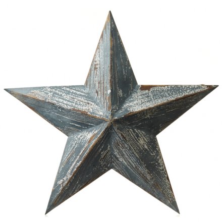 Blue Wooden Hanging Star, 53cm