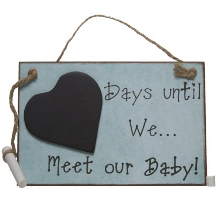 Baby Due Countdown Chalkboard Sign