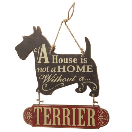 Hanging Wooden Terrier Sign