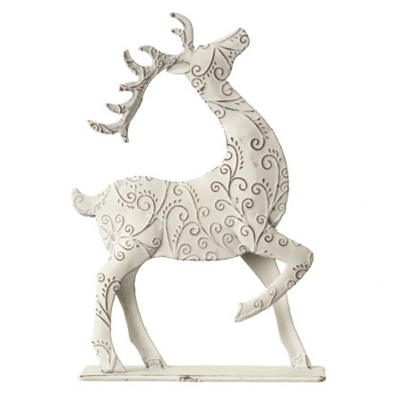 Ornamental Metal Reindeer, 16cm 