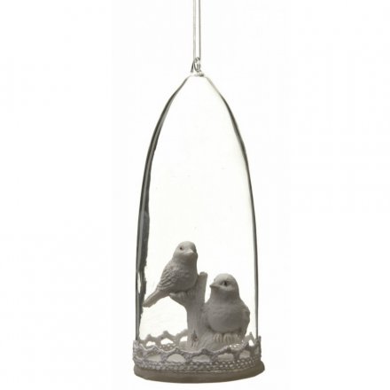 Glass Bell Jar With Bird