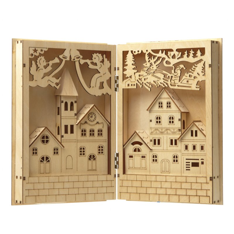 GTG026 / Wooden Christmas Scene In Book Style | 24843 | Christmas ...