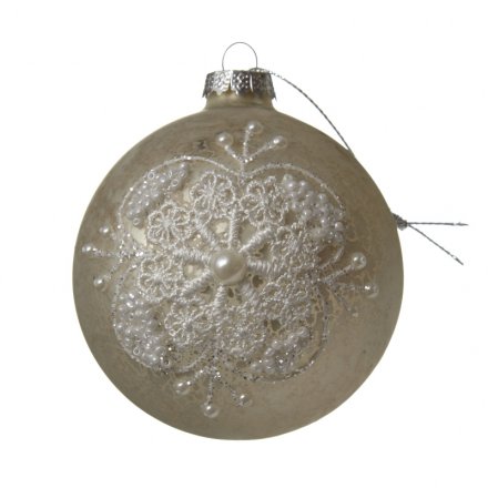 Hanging Glass Snowflake Bauble