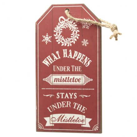 Christmas Wooden Red Tag