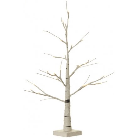White twig tree with LED lights and woodland design