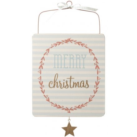Wooden Hanging Merry Christmas Sign