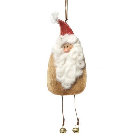 Hanging Wooden Santa