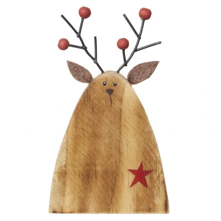 Wooden Deer W/star