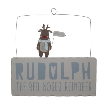 Hanging Rudolph Sign