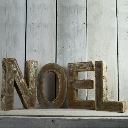 Birch & Iron Noel Sign, 30cm