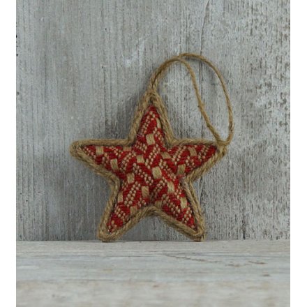 Hanging Decorated Christmas Star 10.5cm