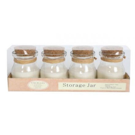 Candle Jars and Cork Lid Set of 4