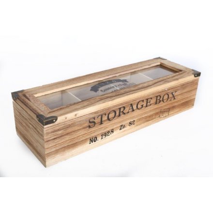 Natural Wooden Compartment Box 