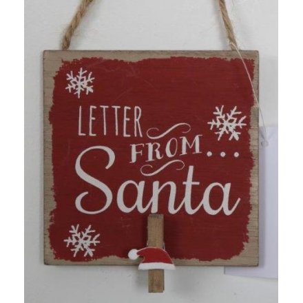 Letter From Santa Peg 10cm x 10cm