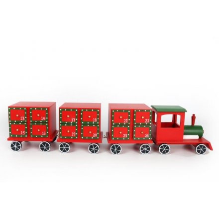 Christmas Train Advent Red Green 50cm