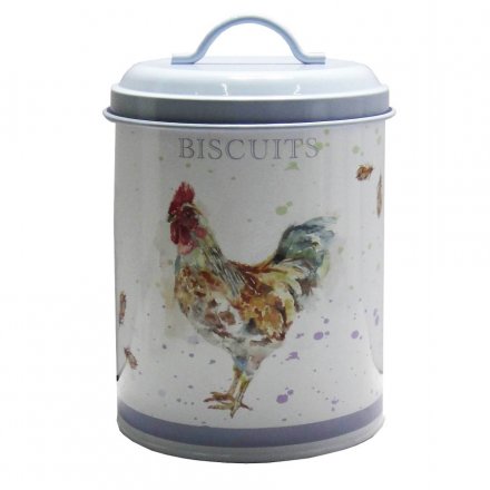 Country Cockerel Biscuits Can