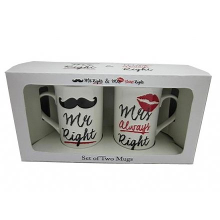 Mr Mrs Always Right Mugs Set 2