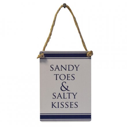 Sandy Toes & Salty Kisses Mini Metal Sign