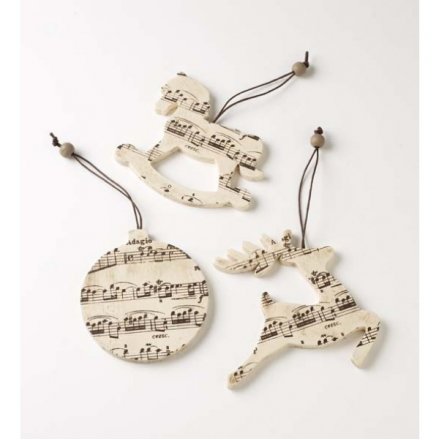 Musical Note Hanging Decorations, 3asst