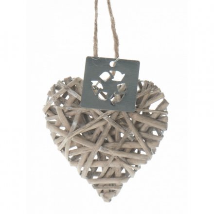 Pack of 5 Shabby Willow Hearts 5cm