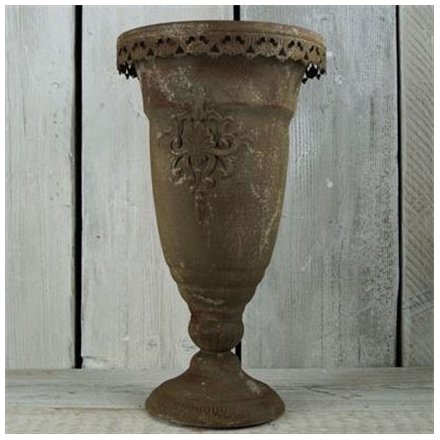 Decorative planter in a vintage design with antique finish