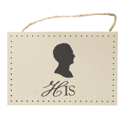 His Wooden Sign 15cm