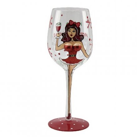 Merry Xmas Wine Glass