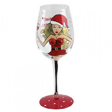 All I Want For Xmas Wine Glass