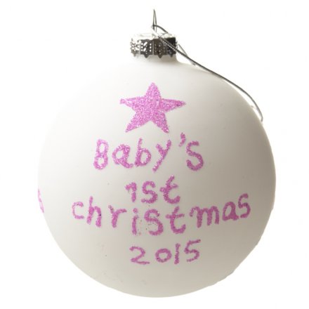 Babys 1st Christmas Bauble Pink