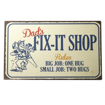 Dads Fix It Shop Metal Sign
