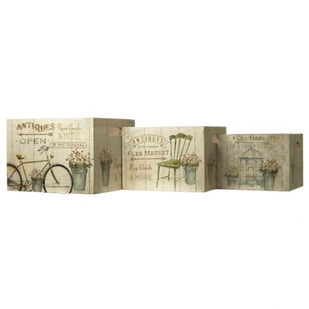 Flea Market Wooden Crate Set