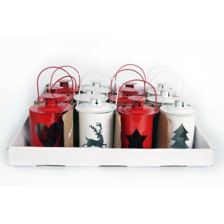 Metal Lantern Mix With Festive Cut Outs