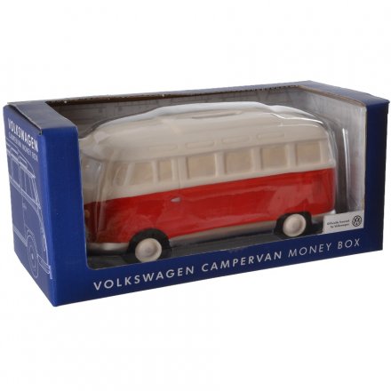 VW Red White Camper Money Box