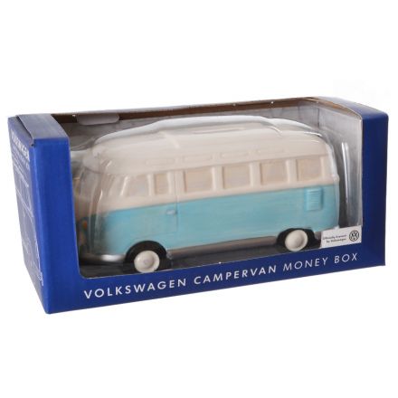VW Blue White Camper Money Box