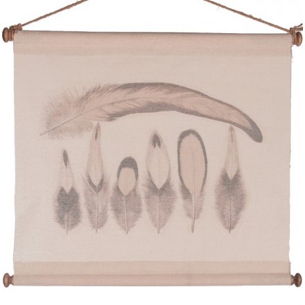 Feathers Hanging Map Wall Art XL 65cm