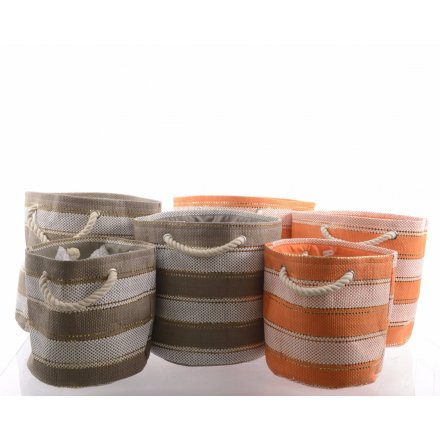 Set 3 Stripe Storage Baskets, 2a