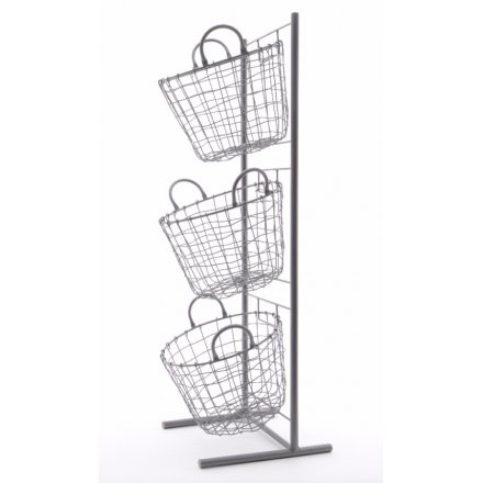 Iron Stand With 3 Baskets