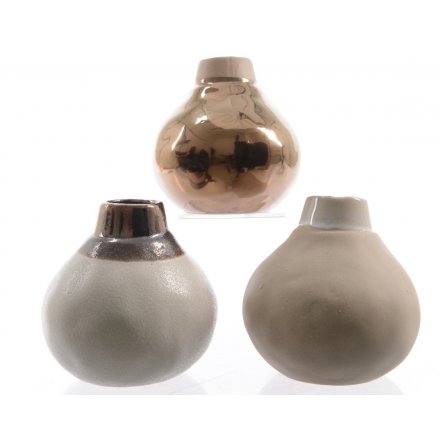 Stoneware Vase Bottle 3ass