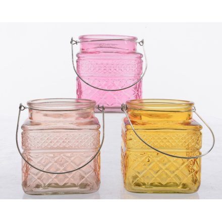 Colour Flow Glass Candle Holders