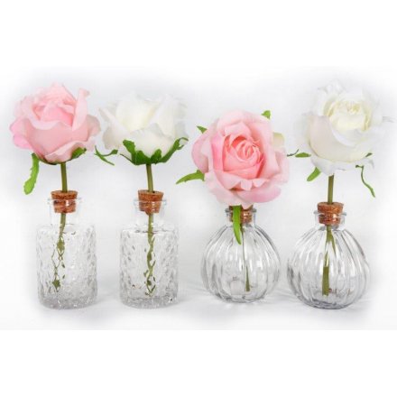 Satin Rose Glass Vase