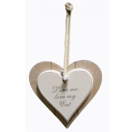 Rustic double heart decoration with popular text