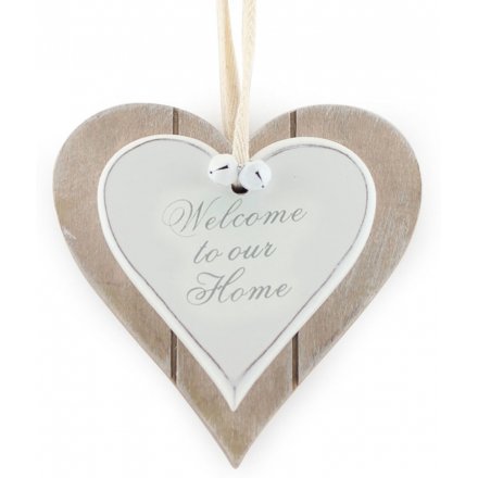 Double Heart Plaque Welcome To Home           